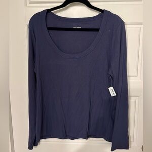 Old Navy Women's Long Sleeve Scoop Neck Top - Deep Navy Blue NWT XXL
